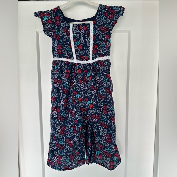 Janie & Jack Floral Wide Leg Jumpsuit - Picture 1 of 4